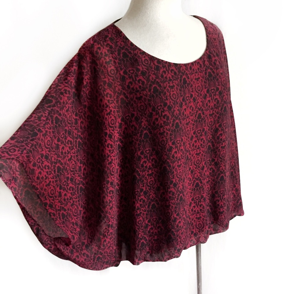 Vince Camuto Damask Print Batwing Blouse